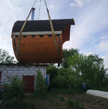 Купить баню бочку № 497 в Омске по цене от 368718 руб. цена в Омске от 368 718 руб.